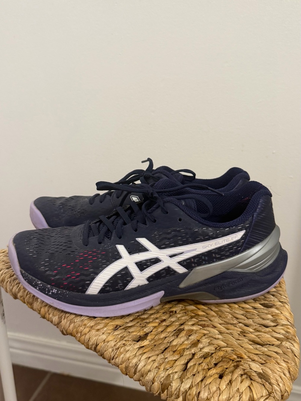ASICS Women's Navy, White & Lavender Athletic Shoes